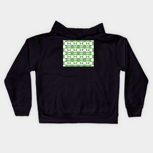 Geometric abstract - green and white. Kids Hoodie